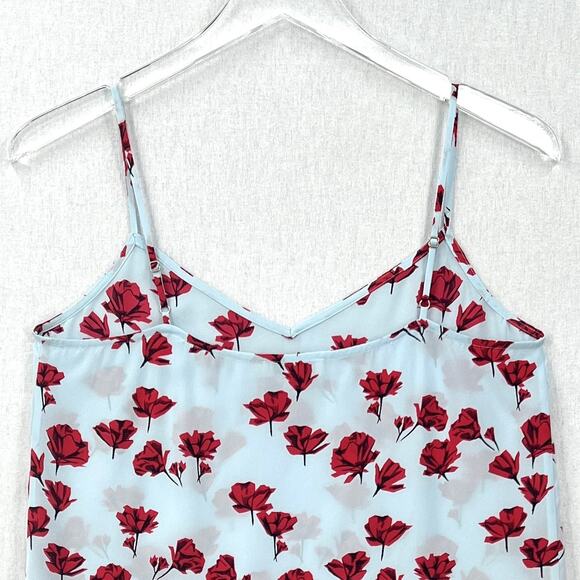EQUIPMENT Layla Floral Print Silk Cami Tank Womens XS Blue Red Spaghetti Strap - Picture 10 of 16